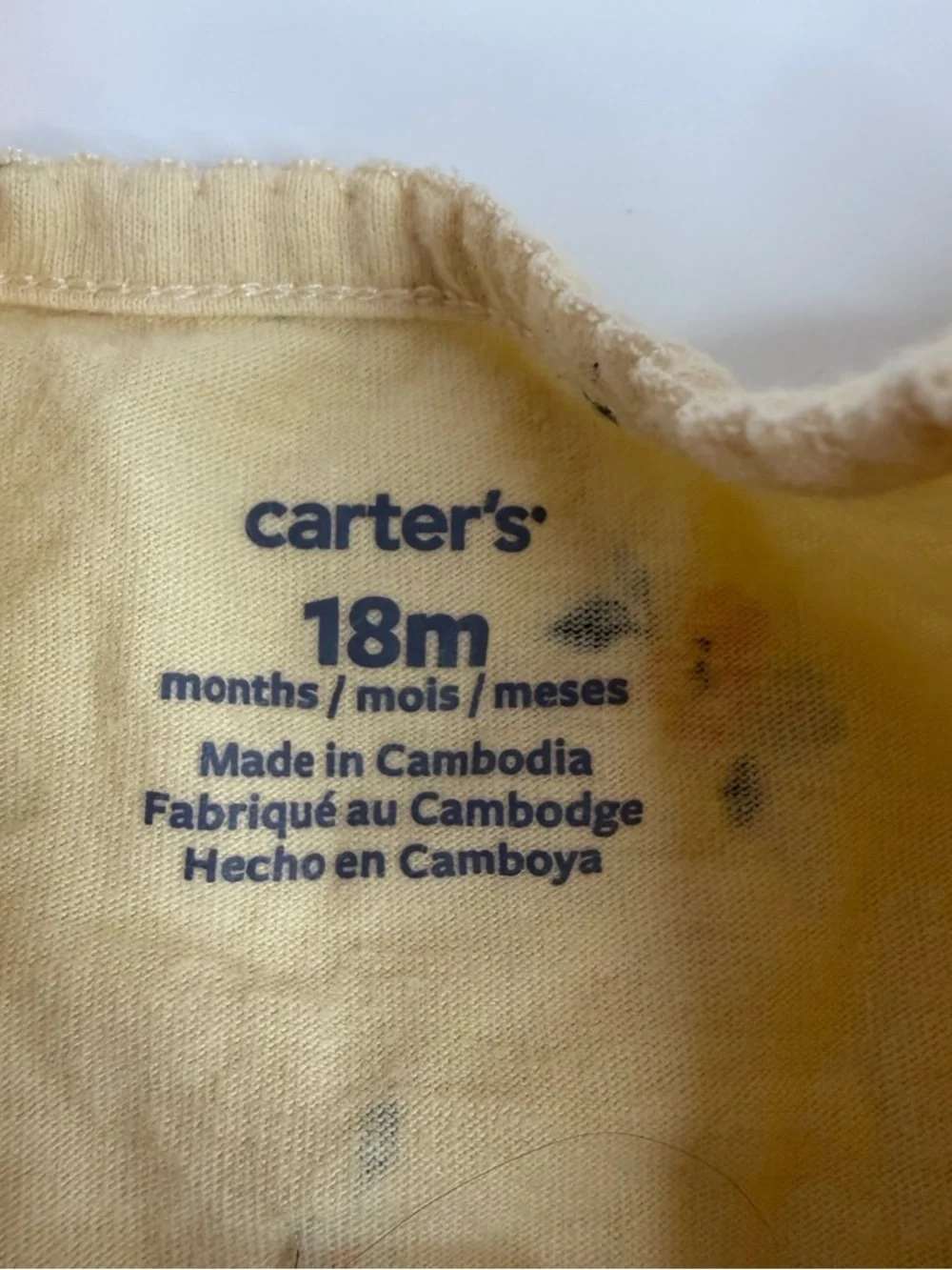 Carter's Yellow Floral Bunny Applique One-Piece